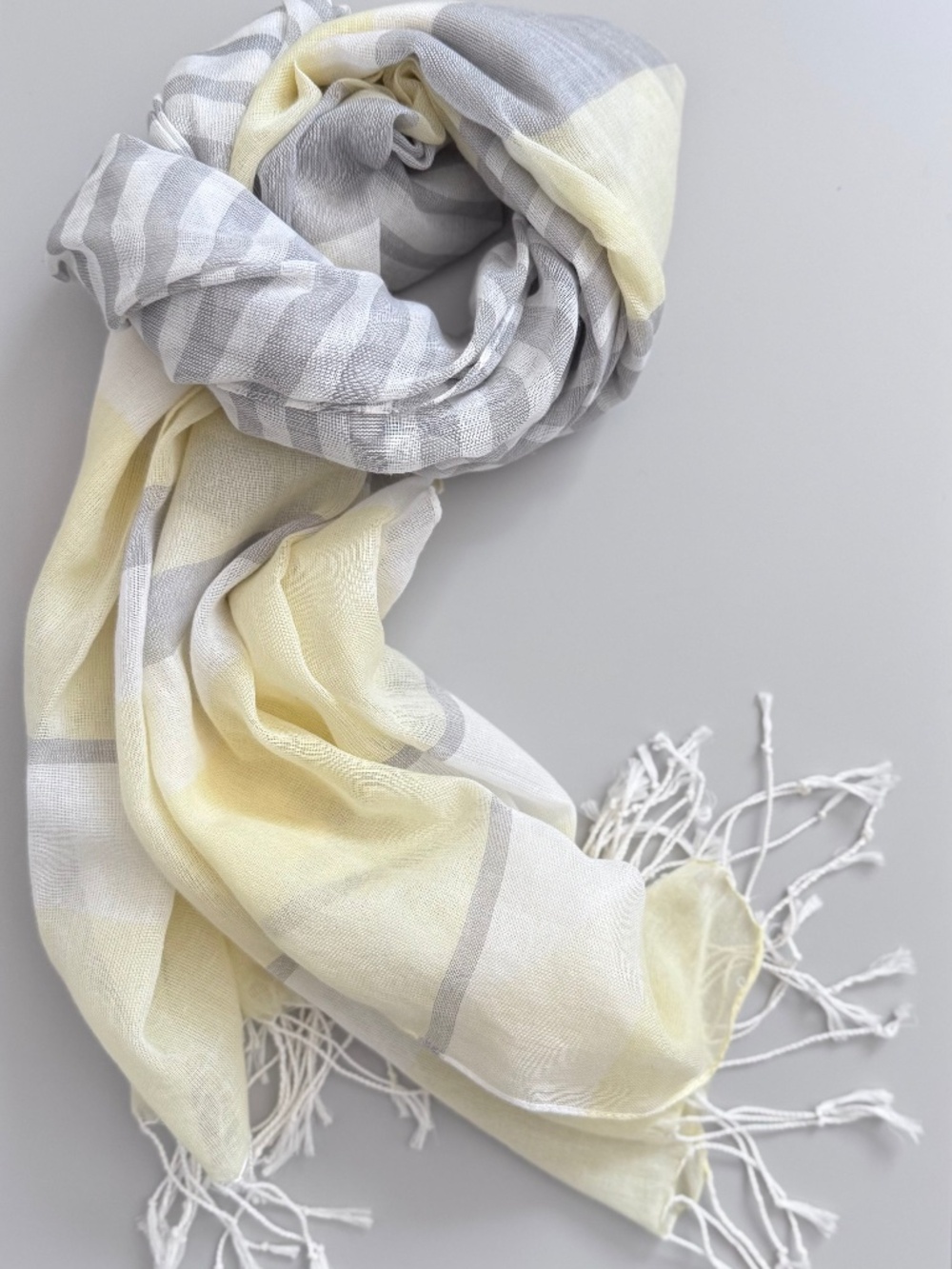 Lands’ End Yellow Striped Scarf
